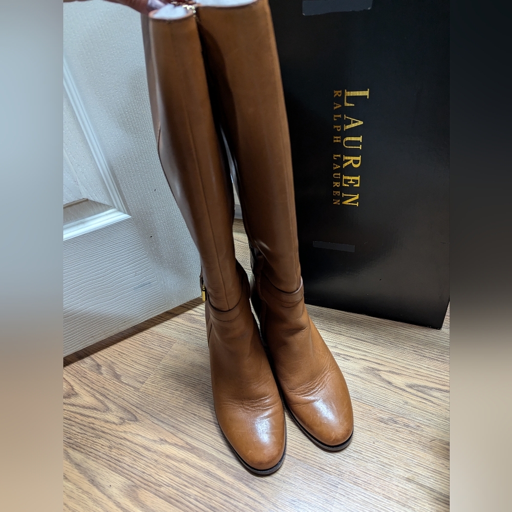 Ralph Lauren Clare-BO-CSL Polo Tan Leather